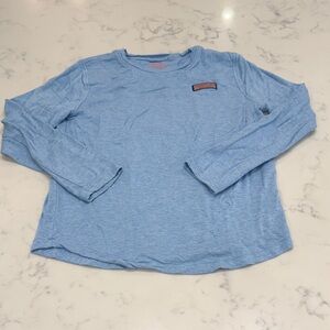 Size L (14) Vineyard Vines Light Blue Kids Long Sleeve Tee
